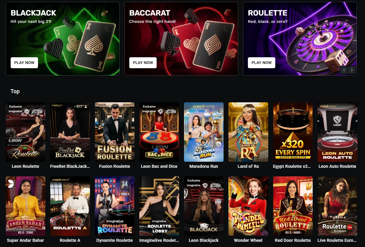 Live Casino Леон